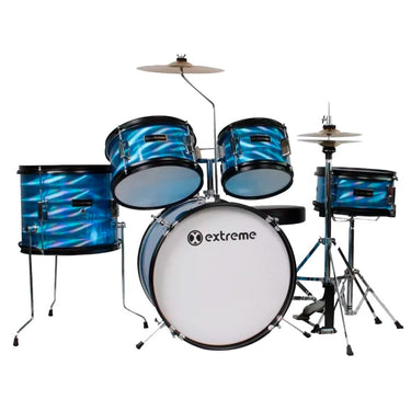 Bateria Extreme Exbt048 Junior Azul 3d 5 Piezas Aro Negro
